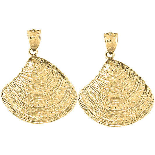 Yellow Gold-plated Silver 336mm Shell Earrings