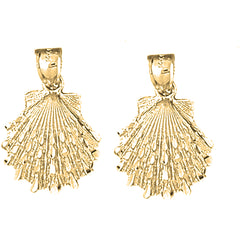 Yellow Gold-plated Silver 26mm Shell Earrings