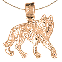 14K oder 18K Gold Coyote Anhänger