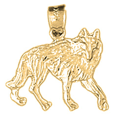 14K or 18K Gold Coyote Pendant