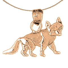 14K or 18K Gold Fox Pendant