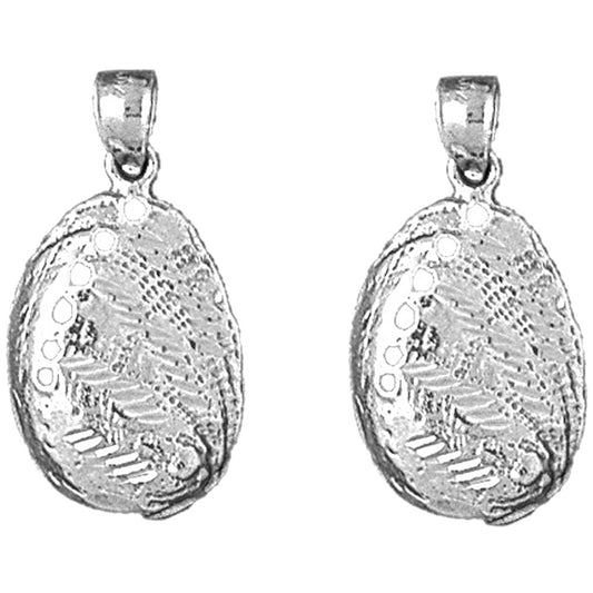 Sterling Silver 28mm Shell Earrings