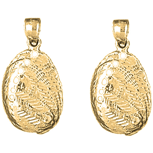 Yellow Gold-plated Silver 28mm Shell Earrings