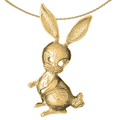 10K, 14K or 18K Gold Rabbit Pendant