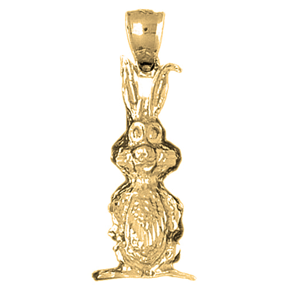 10K, 14K or 18K Gold Rabbit Pendant