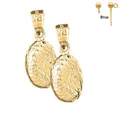 Sterling Silver 23mm Shell Earrings (White or Yellow Gold Plated)