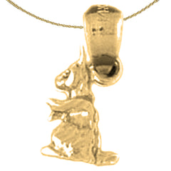 14K or 18K Gold 3D Rabbit Pendant