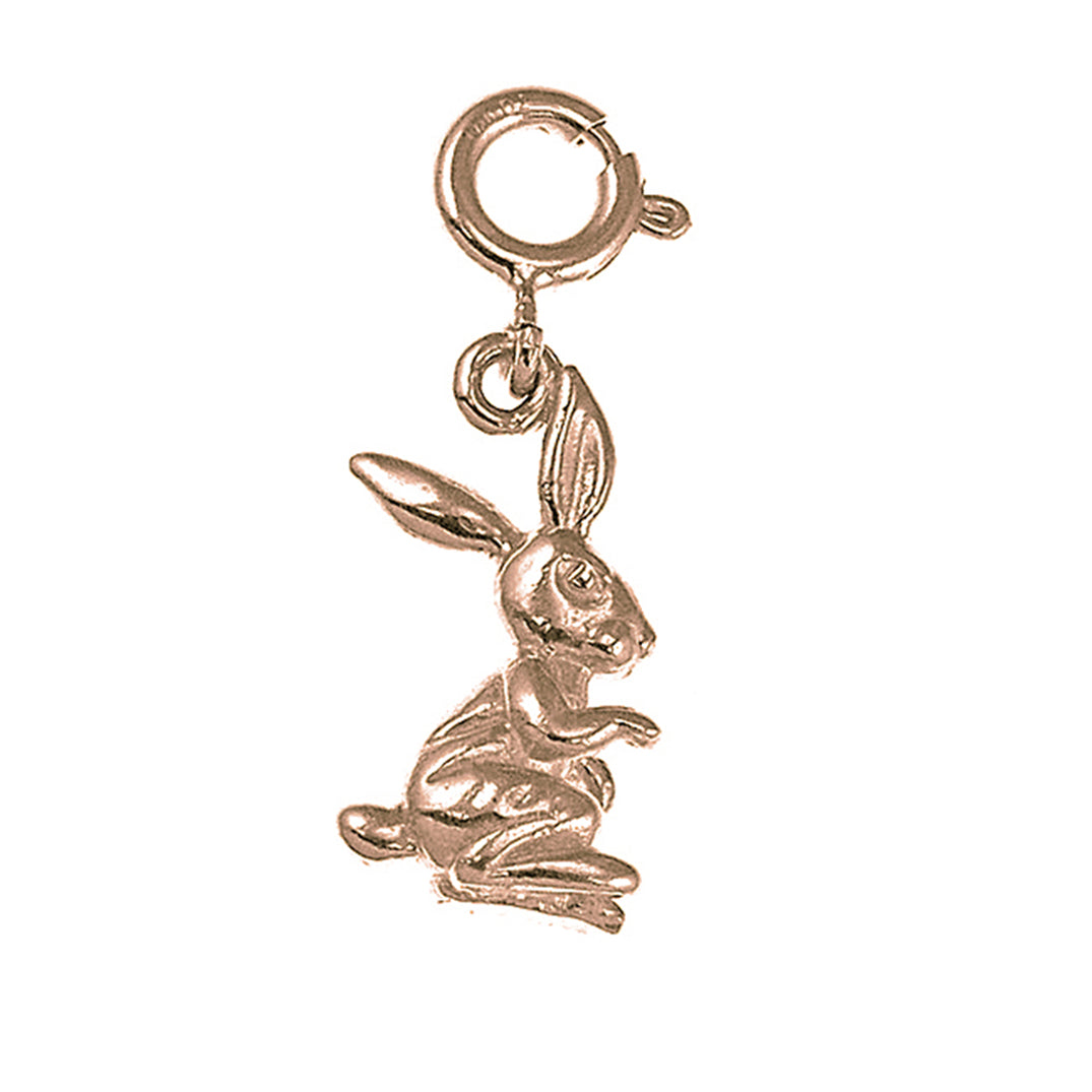 14K or 18K Gold 3D Rabbit Pendant