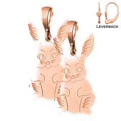 14K oder 18K Gold 33mm Kaninchen Ohrringe