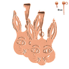 14K oder 18K Gold 27mm Kaninchen Ohrringe
