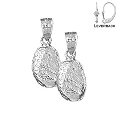 Sterling Silver 21mm Shell Earrings (White or Yellow Gold Plated)