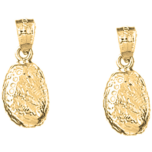 14K or 18K Gold 21mm Shell Earrings