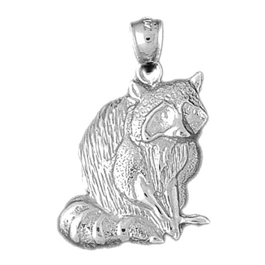 10K, 14K or 18K Gold Raccoon Pendant