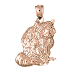 10K, 14K or 18K Gold Raccoon Pendant