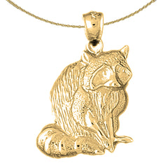 10K, 14K or 18K Gold Raccoon Pendant