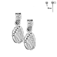 Sterling Silver 19mm Shell Earrings (White or Yellow Gold Plated)