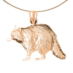 10K, 14K or 18K Gold Raccoon Pendant