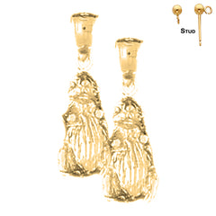 Pendientes de nutria de plata de ley de 22 mm (chapados en oro blanco o amarillo)