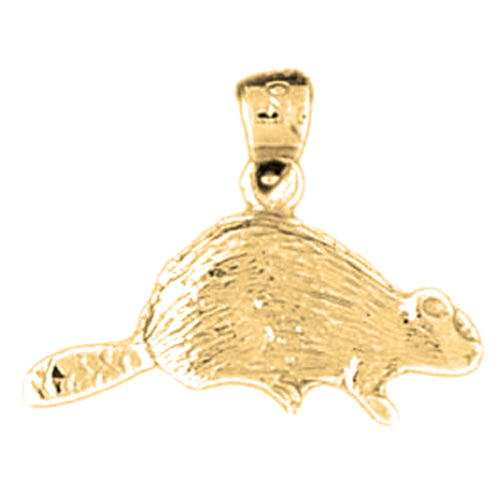 14K or 18K Gold Beaver Pendant