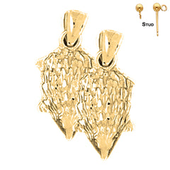 Pendientes de nutria de plata de ley de 26 mm (chapados en oro blanco o amarillo)