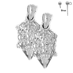 Sterling Silver 26mm Otter Earrings (White or Yellow Gold Plated)