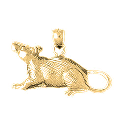 10K, 14K or 18K Gold Rat Pendant