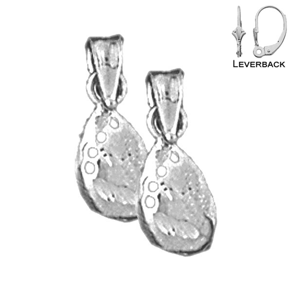 Sterling Silver 15mm Shell Earrings (White or Yellow Gold Plated)