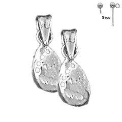 Sterling Silver 15mm Shell Earrings (White or Yellow Gold Plated)