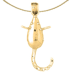 10K, 14K or 18K Gold Mouse Pendant