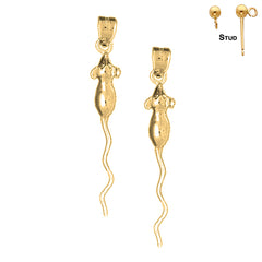 14K or 18K Gold Rat Earrings