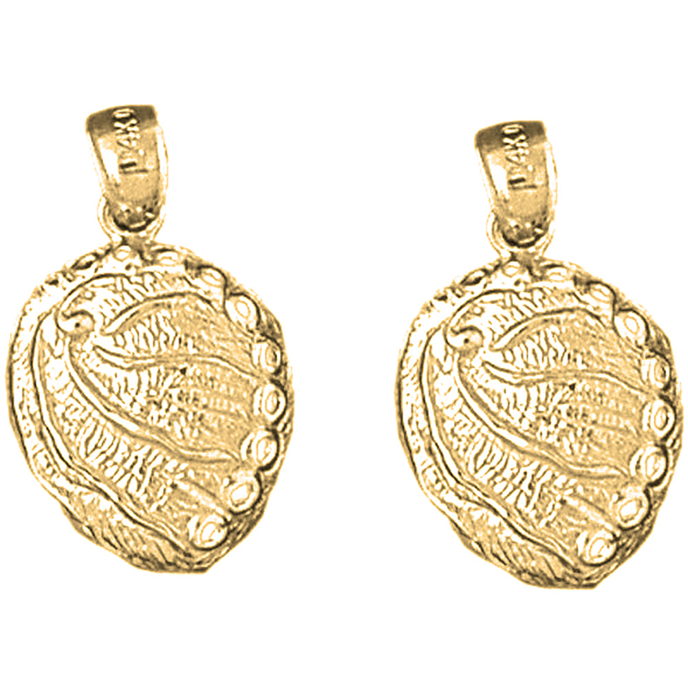 Yellow Gold-plated Silver 24mm Shell Earrings