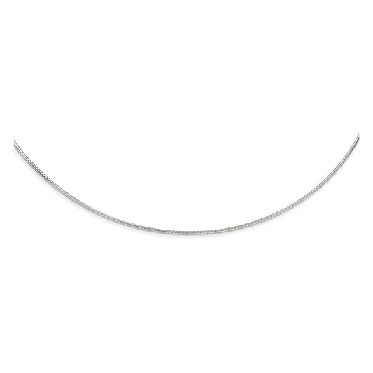 14K White Gold 1.2mm Detachable Clasp Omega Chain