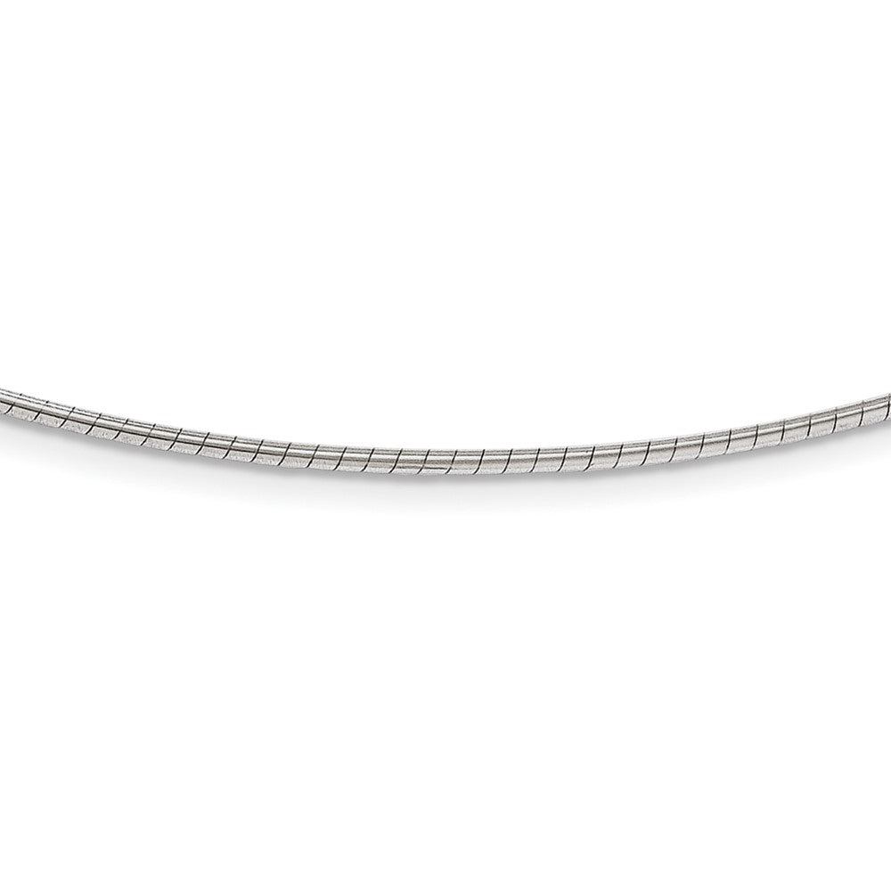 14K White Gold 1.2mm Detachable Clasp Omega Chain