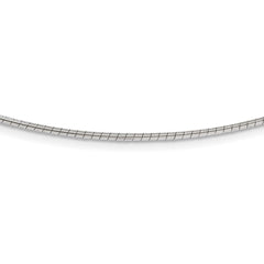 14K White Gold 1.2mm Detachable Clasp Omega Chain