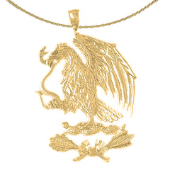 10K, 14K or 18K Gold Eagle Pendant