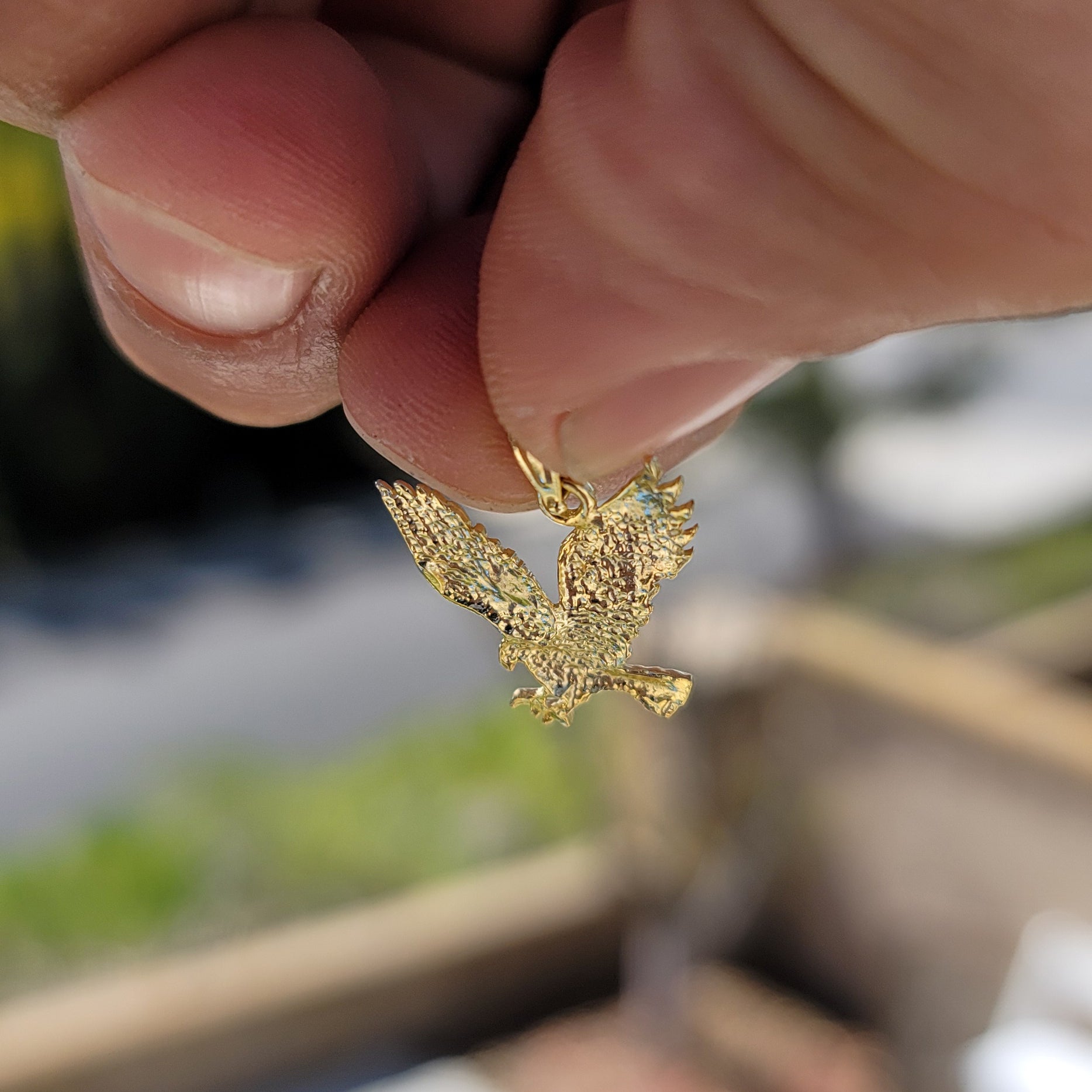 14K or 18K Gold Eagle Pendant