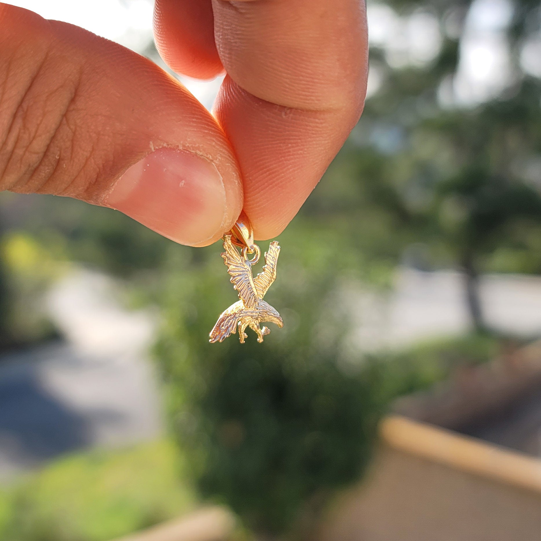 14K or 18K Gold Eagle Pendant