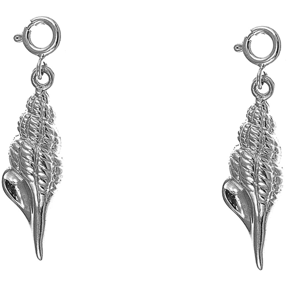 Sterling Silver 29mm Conch Shell Earrings