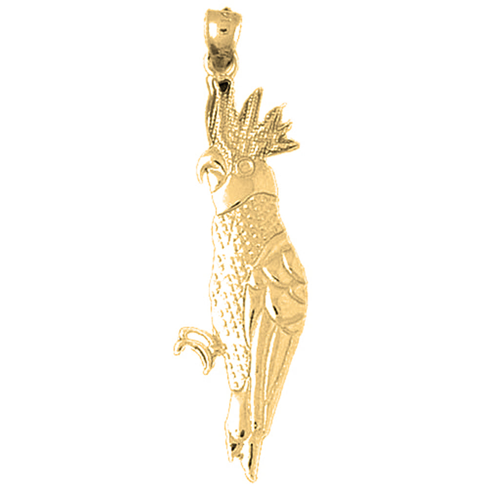 10K, 14K or 18K Gold Parrot Pendant