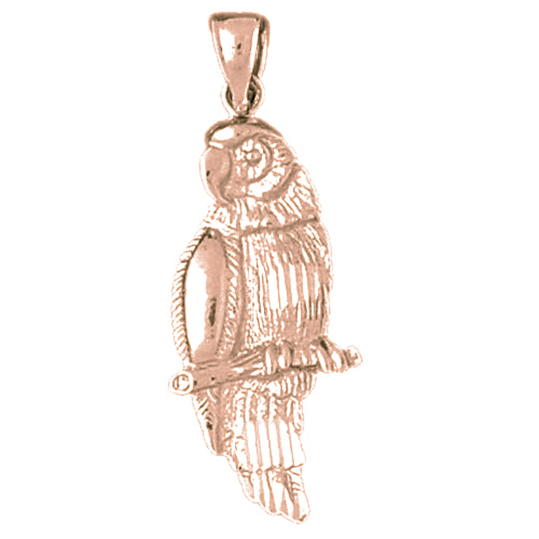 10K, 14K or 18K Gold Parrot Pendant