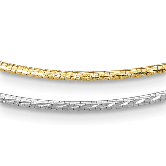 14K Two-Tone Gold Reversible Adjustable Omega Chain