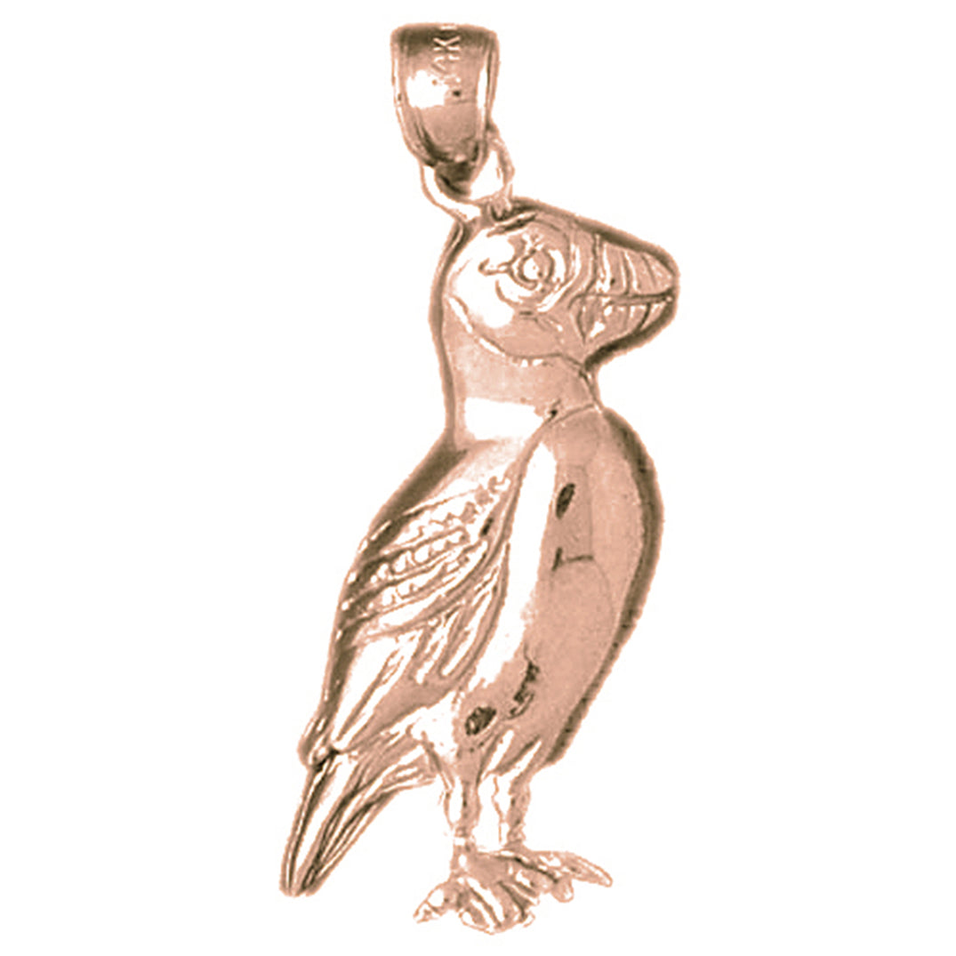 10K, 14K or 18K Gold Parrot Pendant