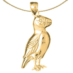 10K, 14K or 18K Gold Parrot Pendant