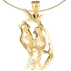 10K, 14K or 18K Gold Parrot Pendant