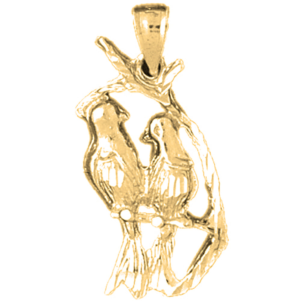 10K, 14K or 18K Gold Parrot Pendant