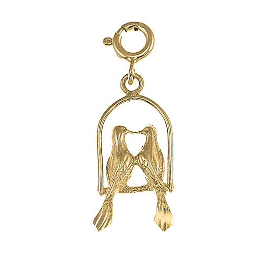 14K or 18K Gold Parrot Pendant