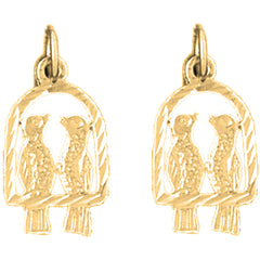 Yellow Gold-plated Silver 20mm Parrot Earrings