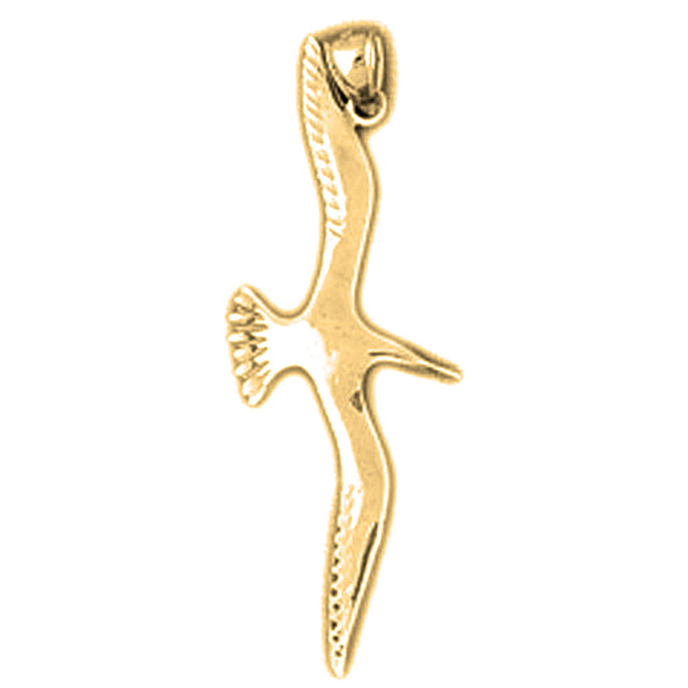 10K, 14K or 18K Gold Seagull Pendant