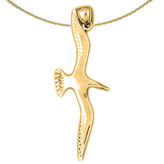 10K, 14K or 18K Gold Seagull Pendant