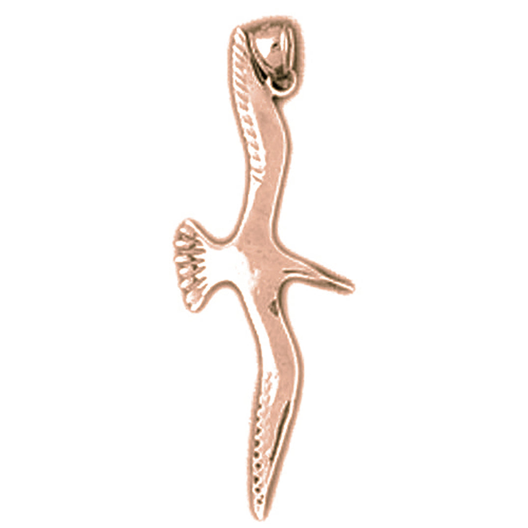 10K, 14K or 18K Gold Seagull Pendant